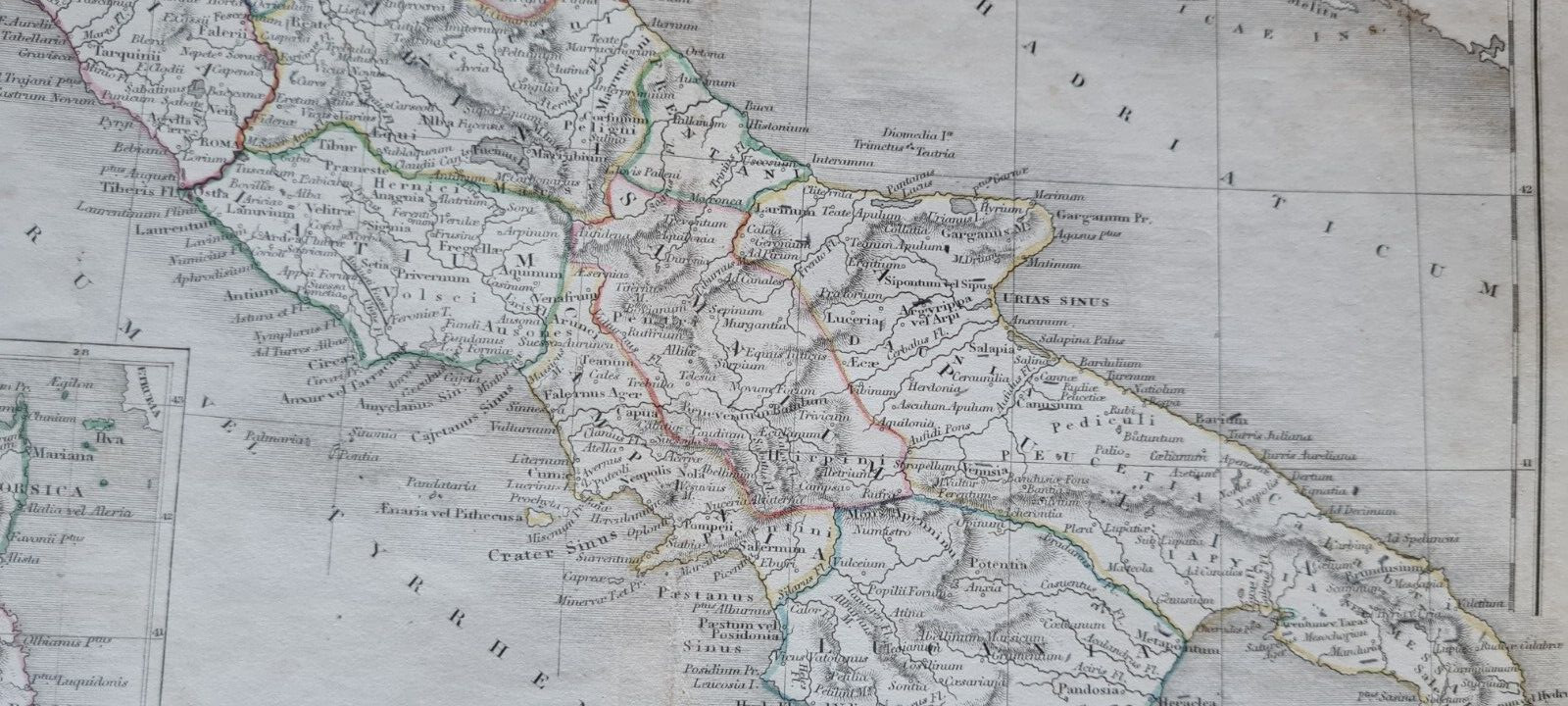 Antique (1844) maps – Italiae Antiquae – Ancient / Roman Italy – Selina Hall