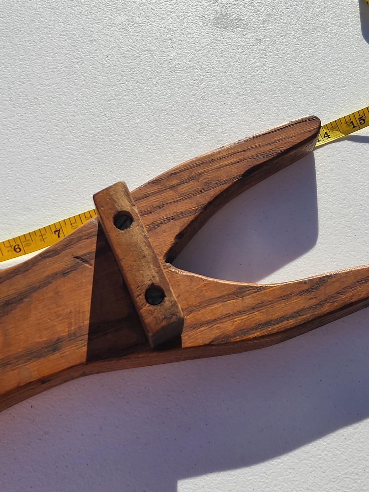 Primitive Antique Rustic Oak Hand Made Boot Jack 1880- 1930 A Piece of History