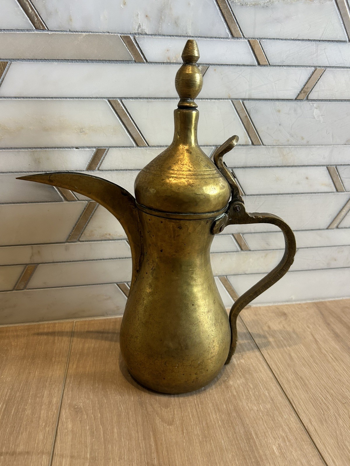 Vintage Dallah Mid East Bedouin Coffee Pot Copper Brass 1900-1940