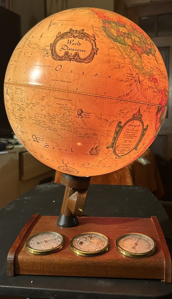 Vintage Cram’s Antique 12″ World Globe Electrical Light Lamp Rare estate sale