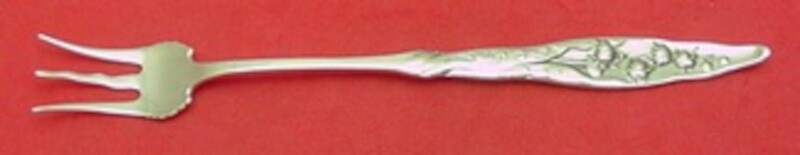 Lily of the Valley by Whiting Sterling Silver Cocktail Fork wavy center 5 3/4″