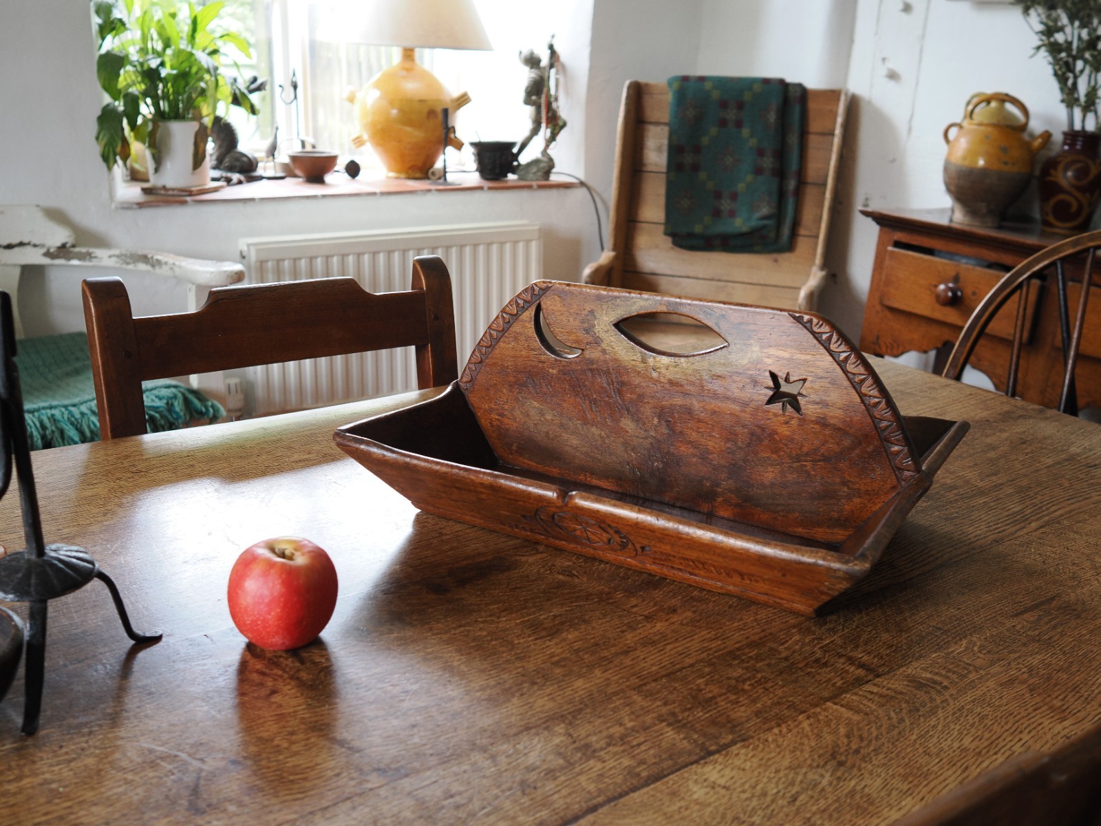 Rare Antique Scandinavian Cutlery Tray Carry Tray Carved Decoration Dated Sun…