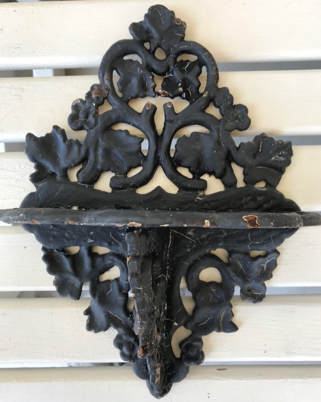 ANTIQUE CAST IRON SHELF Great for outside or inside