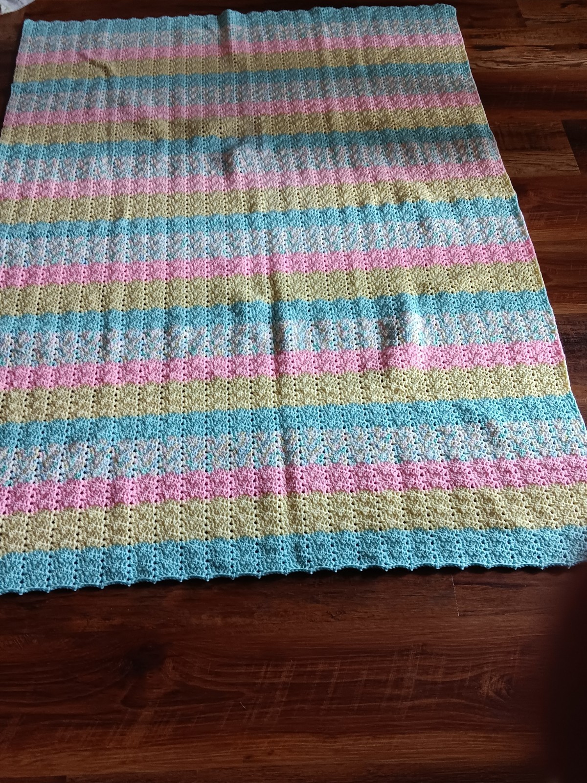 Hand Crocheted baby blanket unisex