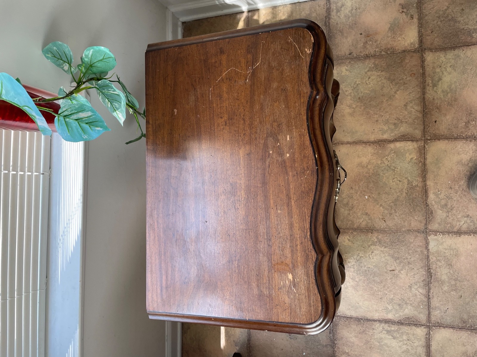 French Provincial Bombe Nightstands – Burl Walnut, Original Finish