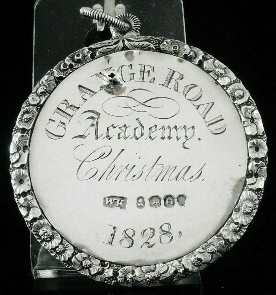 Antique Sterling Silver School Medal, Grange Road Academy Hallmarked London 1828