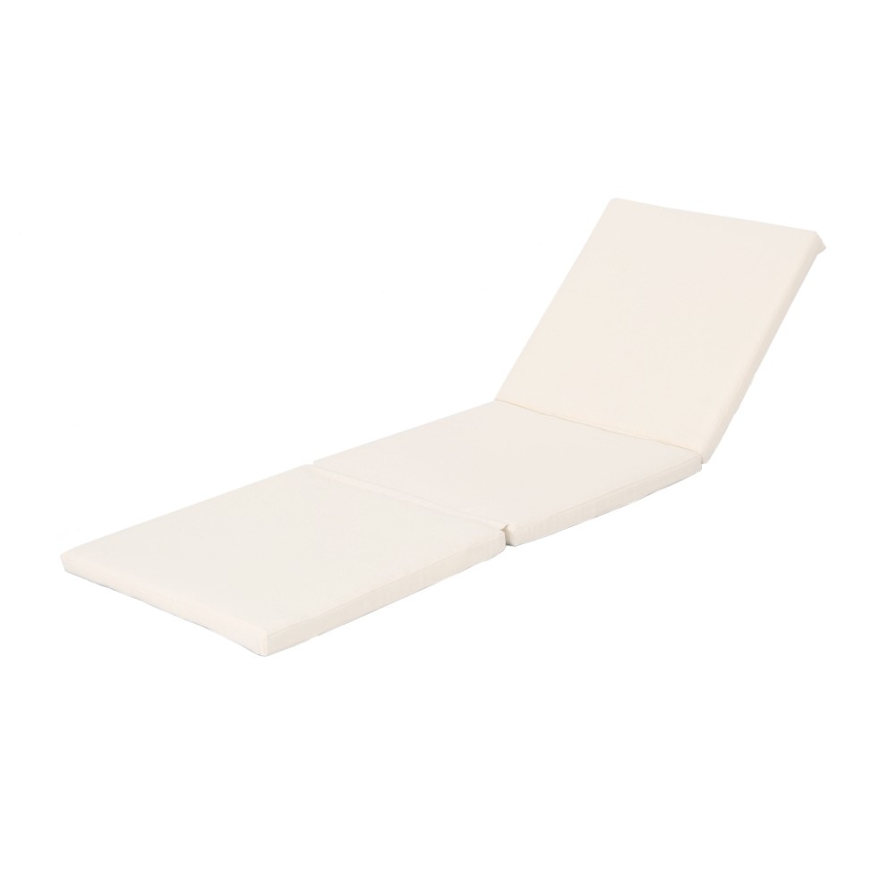 Cream Water Resistant Polyester Fabric Lounge Cushion 76.75×25.50×2.00