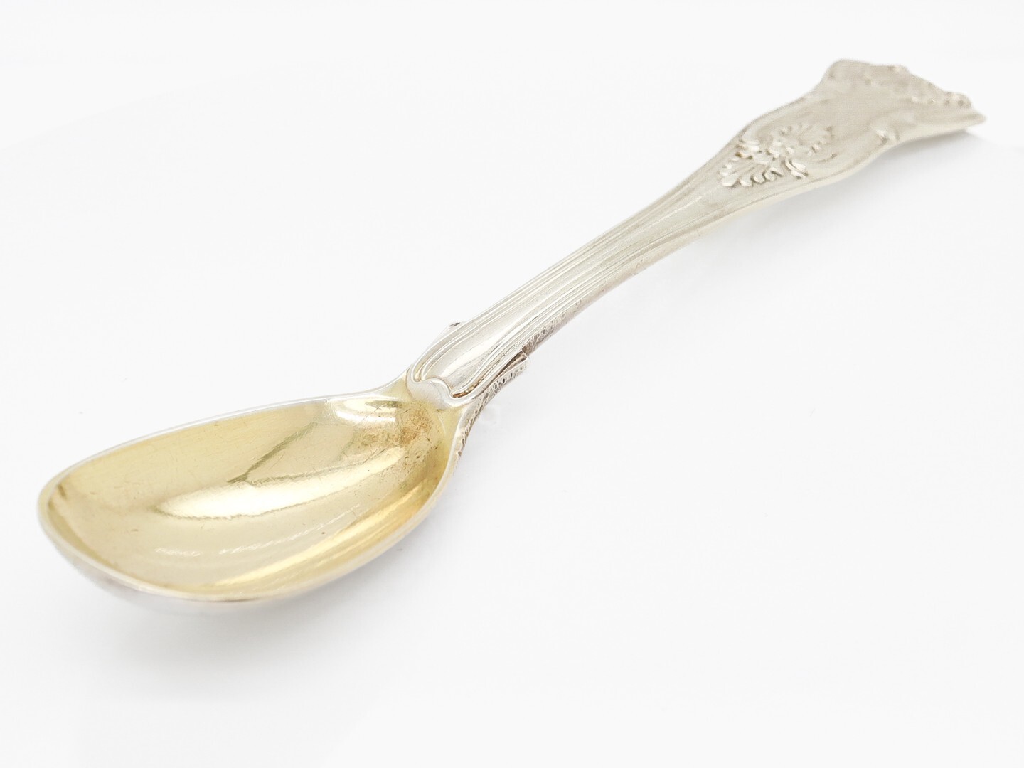 Antique English Sterling Silver Kings Mustard Spoon by William Chawner II.