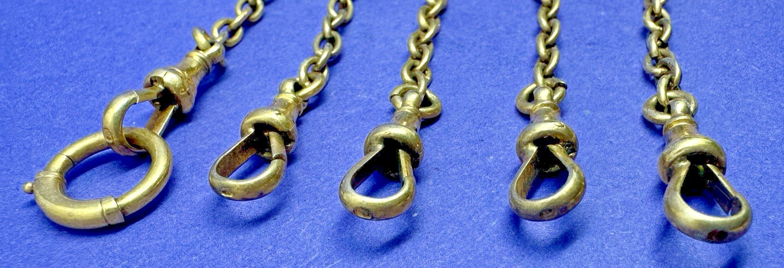 EXCELLENT VICTORIAN 5 STRAND SOLID SILVER GILT CHATELAINE BY HENRY MATTHEWS 1900