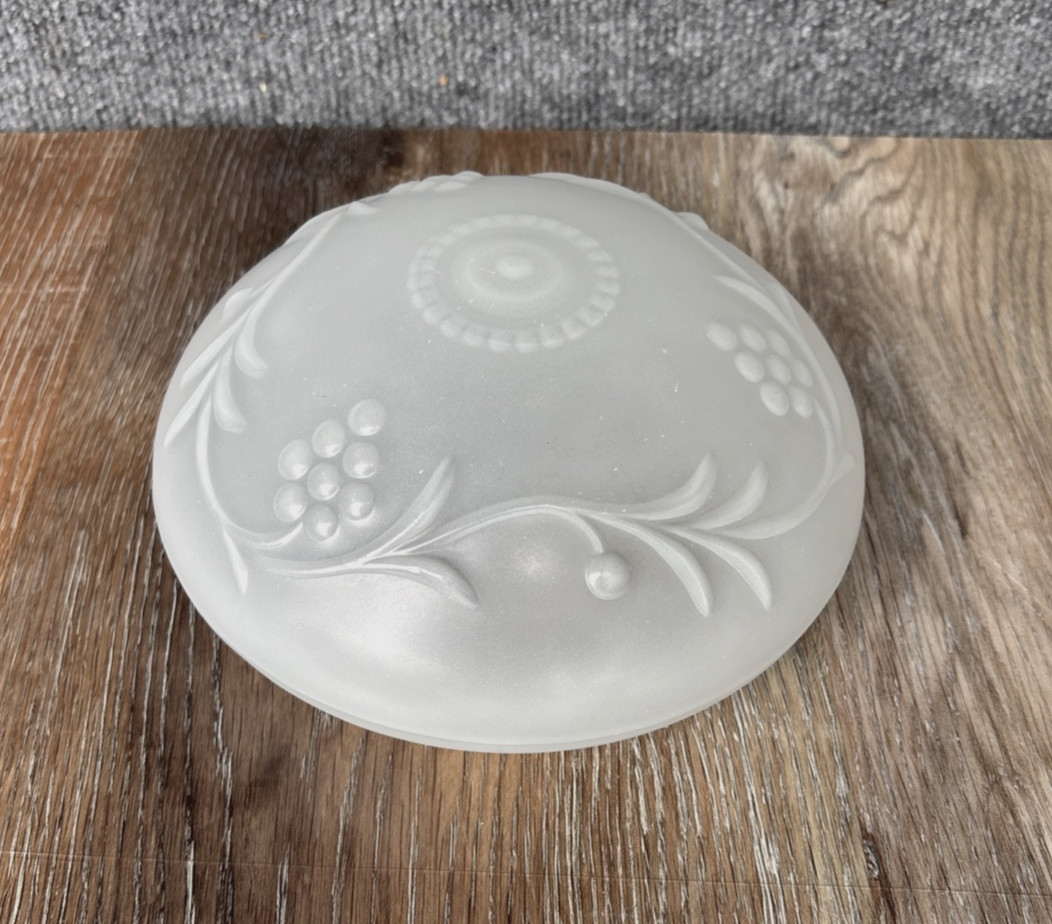 VTG Frosted Glass with Embossed Pattern Ceiling Light Shade 5 3/4 Inch Fitter