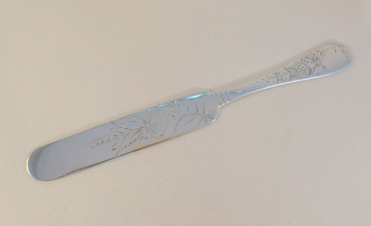 J.S. McDonald All Sterling Flat Handle Brite Cut Etched Tea Breakfast Knife