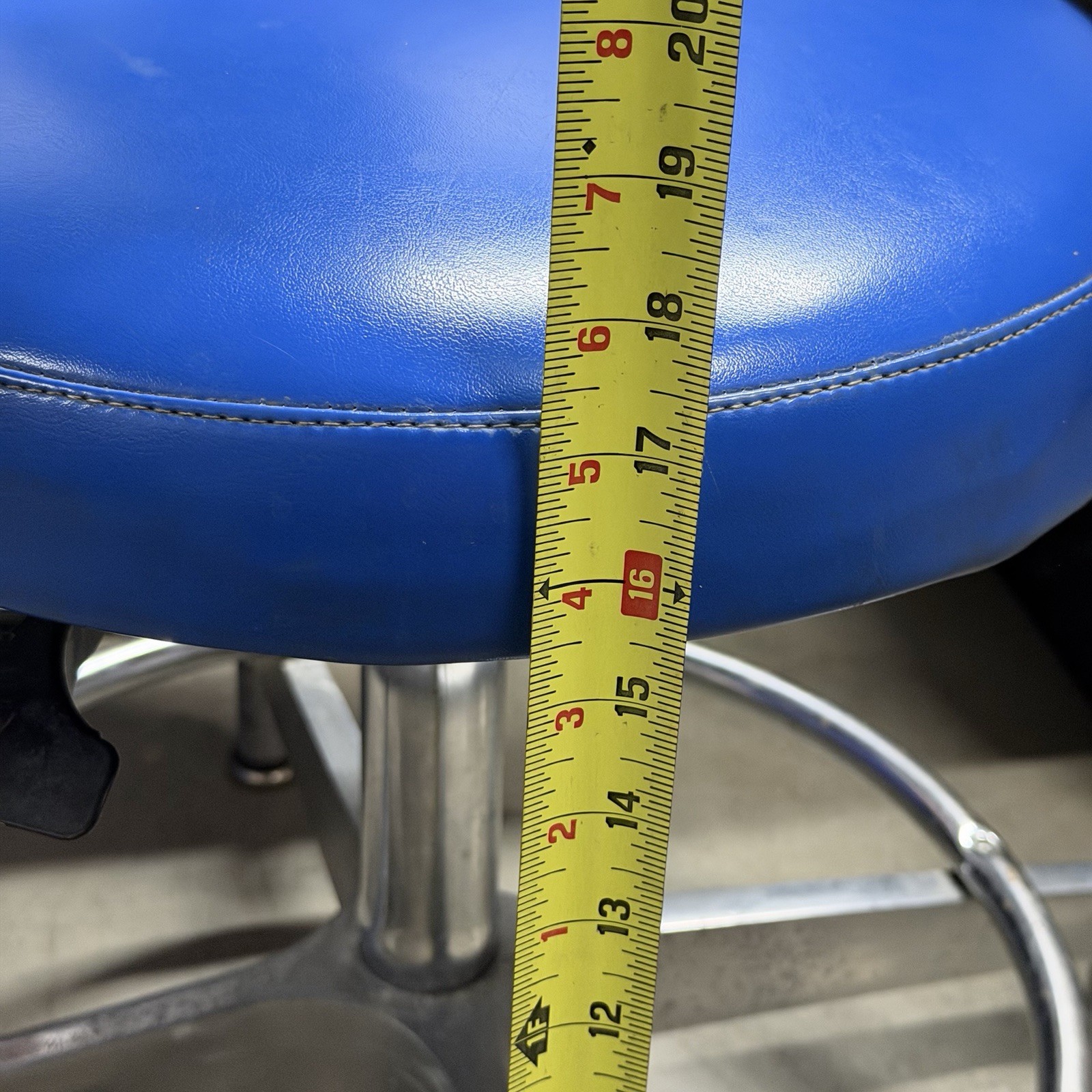 Vtg MCM Cramer Industries Medical Exam Drafting Swivel Stool W/Footrest Blue