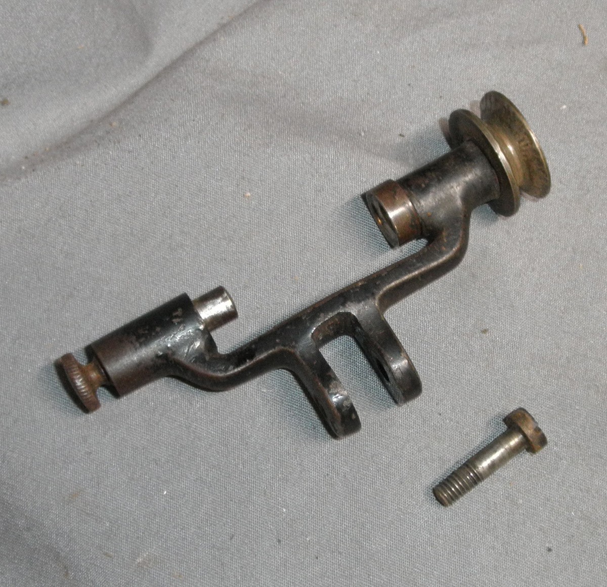 Antique Vintage Domestic Treadle Fiddle Base Sewing Machine Long Bobbin Winder
