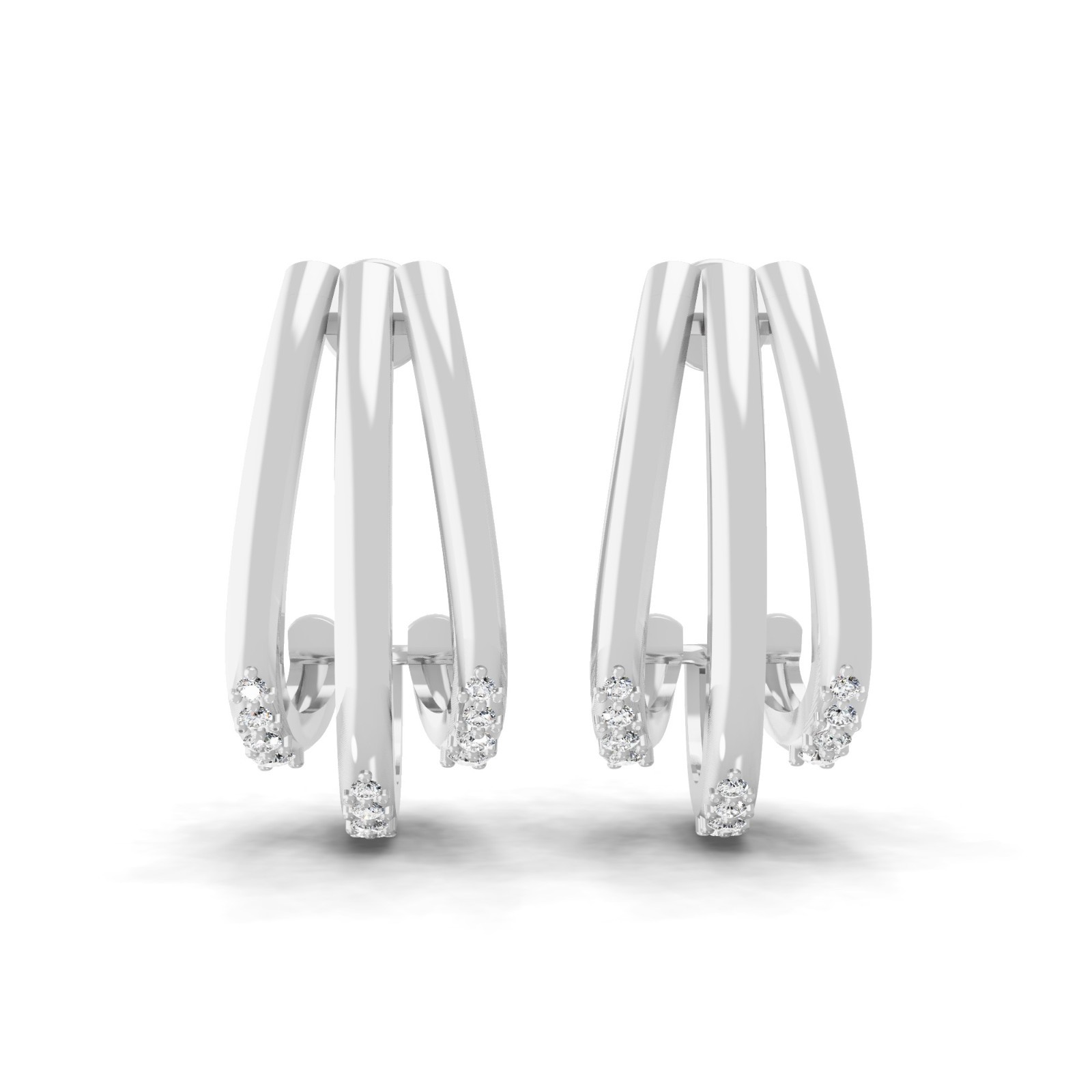 0.23 Ct Round Cut Lab Grown Diamond Huggie Earrings 9K White Gold Jewelry Gift