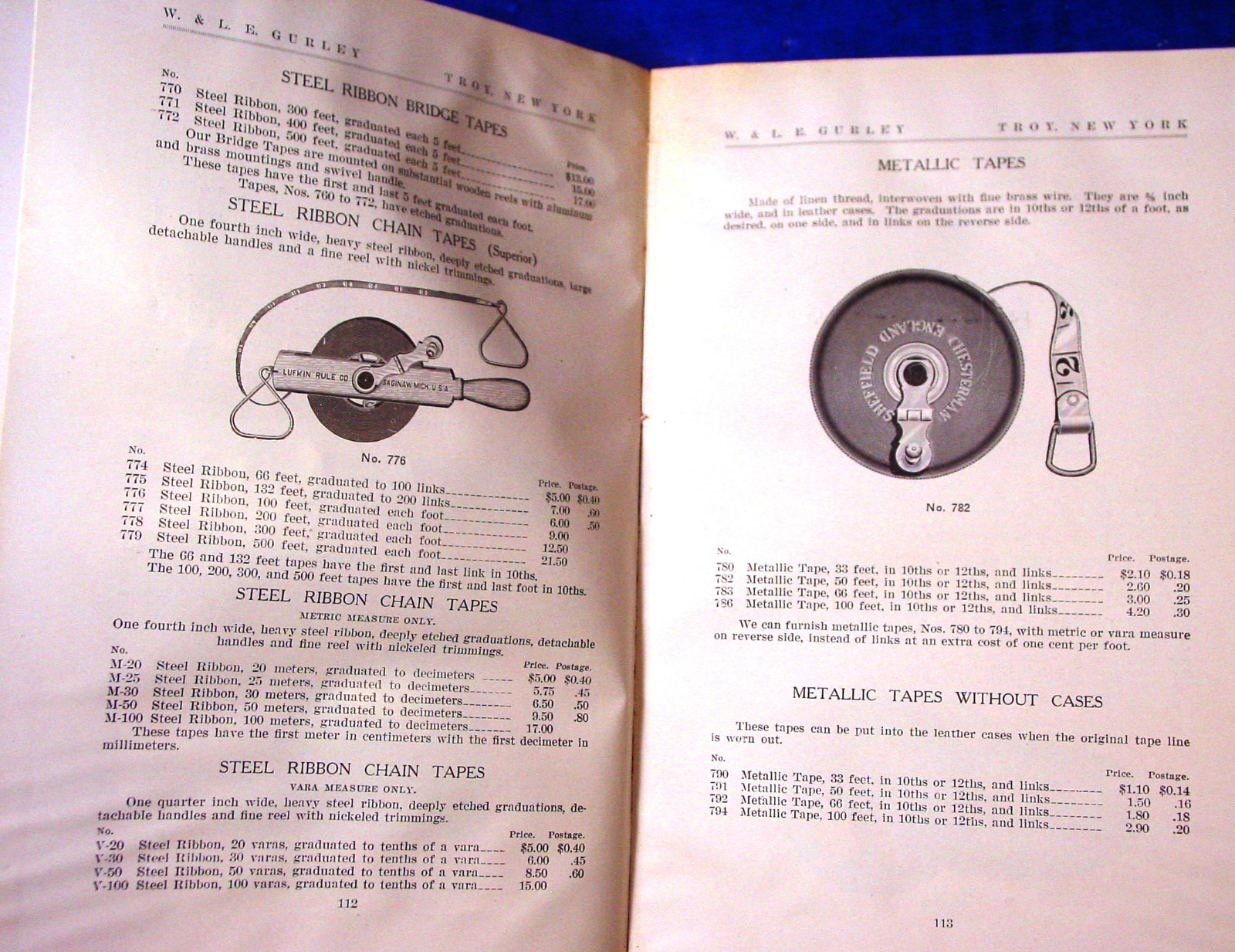 1915 Gurley Engineering Surveying & Drafting Insts. Catalog