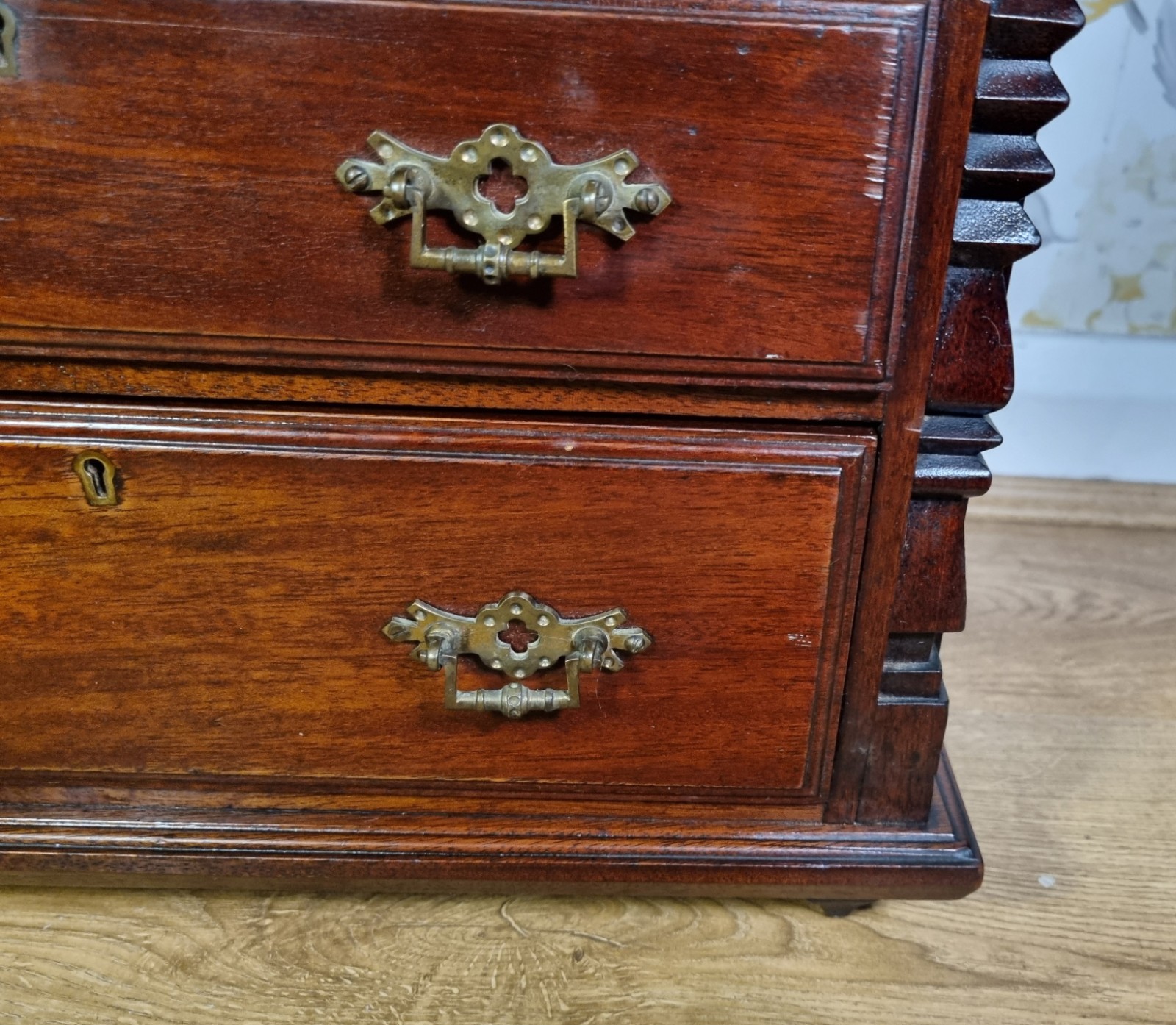 Antique 19th Century Mahogany Miniature Chest Of 5 Drawers Apprentice Piece