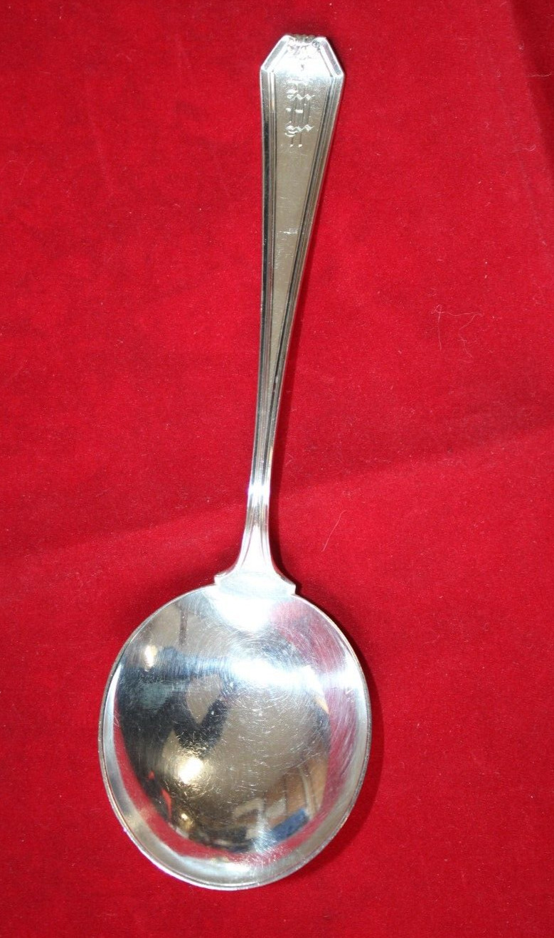 Whiting Mfg Co. Lady Baltimore 6 1/4″ Round Bowl Soup Spoon “M” Mono (1910) 35g