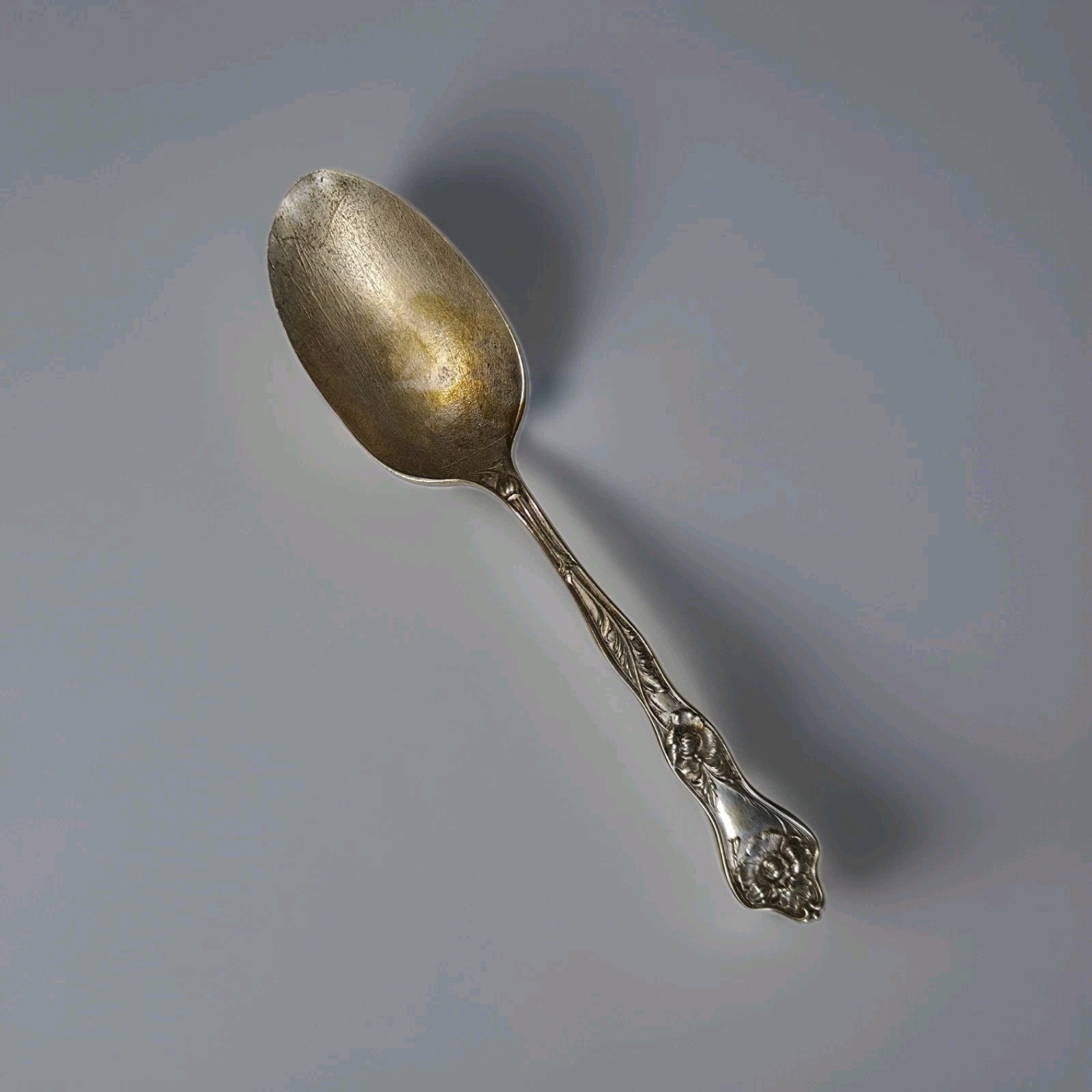 Reed & Barton Antique Relief Poppy Pattern Art Nouveau Silverplate Spoon