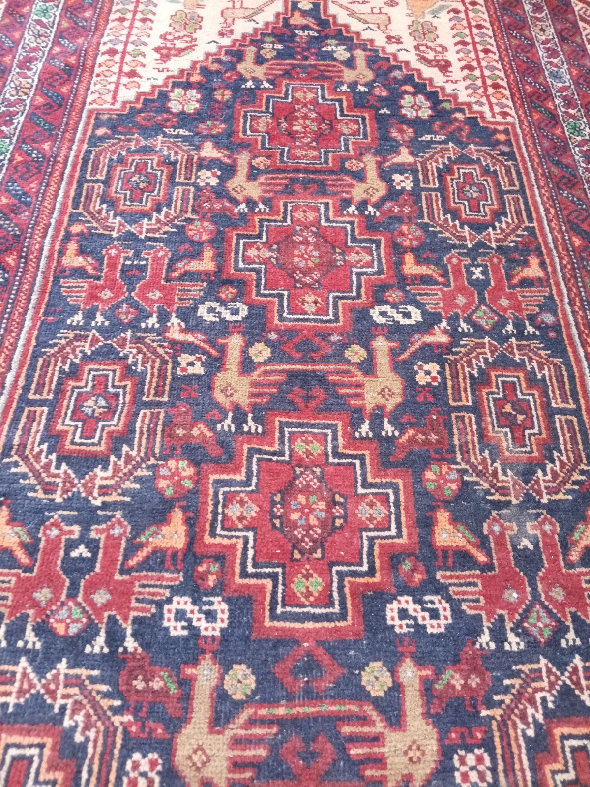Antique Runner Heriz Carpet Rug Handwoven Wool Cotton Floral Rug P ersian Rug