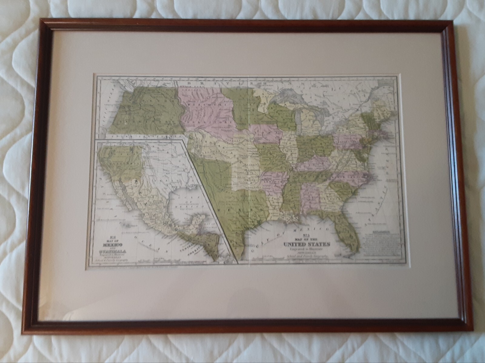 Antique 1839 Mitchell Maps No. 4 US – Texas – Calif & No. 5 Mexico Guatemala