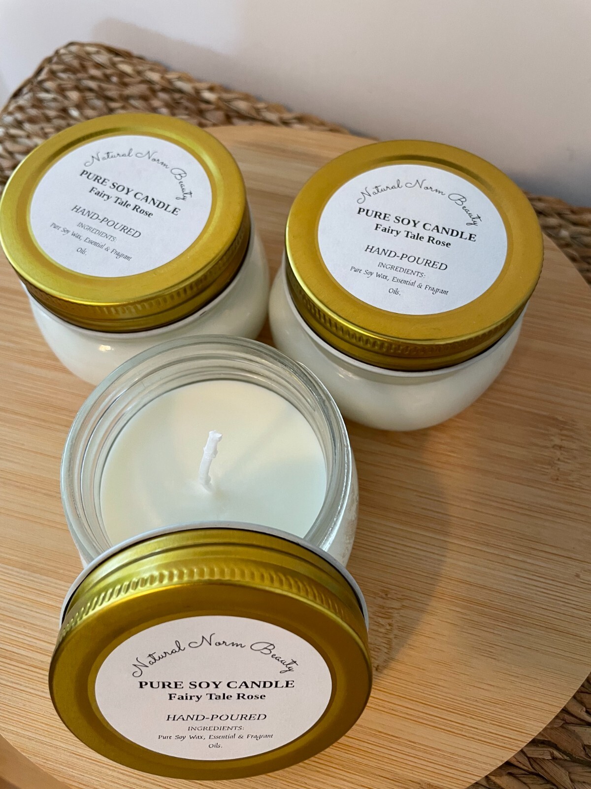 5oz – 100% Pure Soy Scented Candle FAIRY TALE ROSE