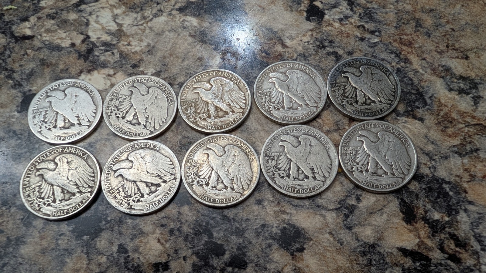 Walking Liberty Half Dollar LOT OF 10