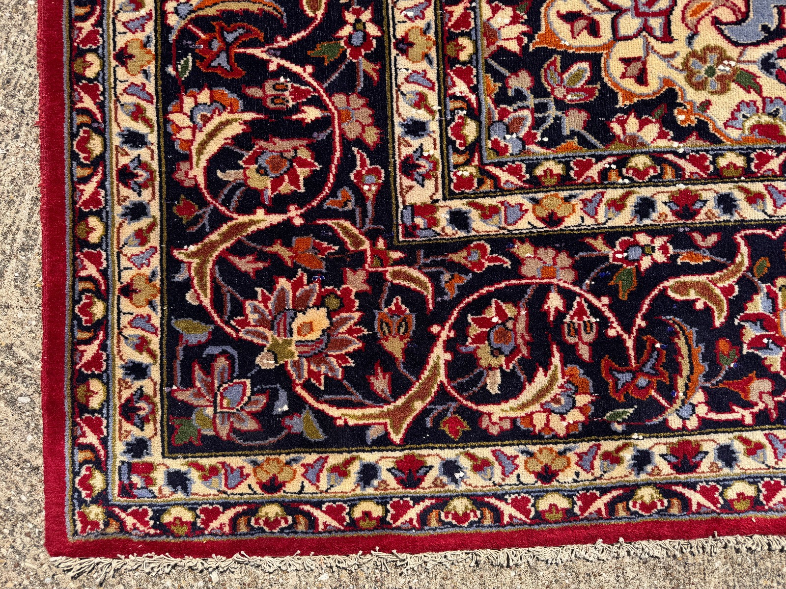 RED BLUE ANTIQUE ORIENTAL RUG 10×13 fine handmade wool colorful clean real 10×14