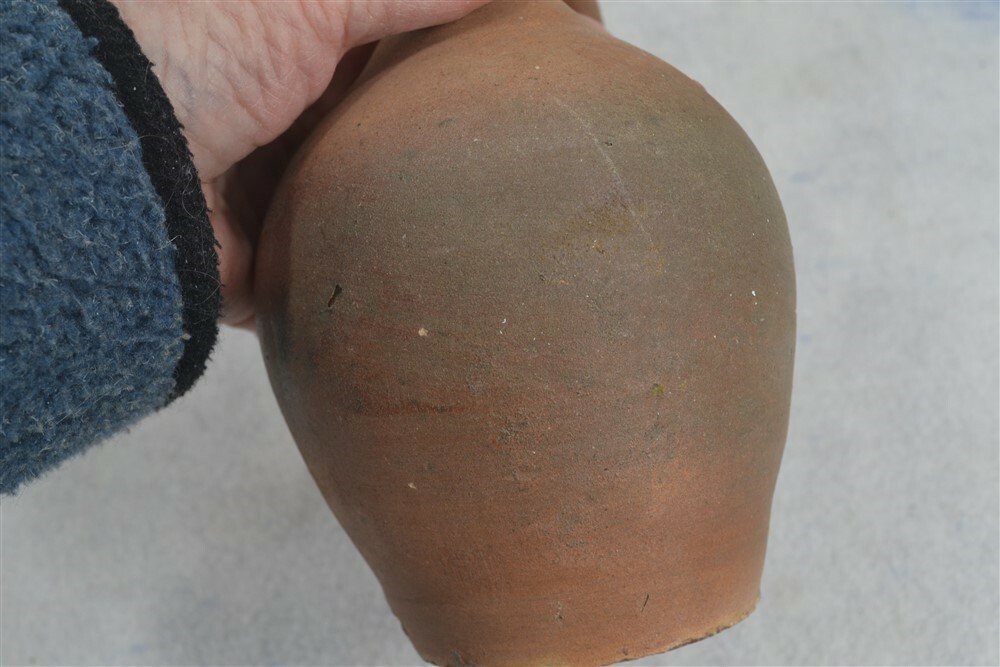 antique early small ovoid jug crock 6 in stoneware rare 18th 19th c original