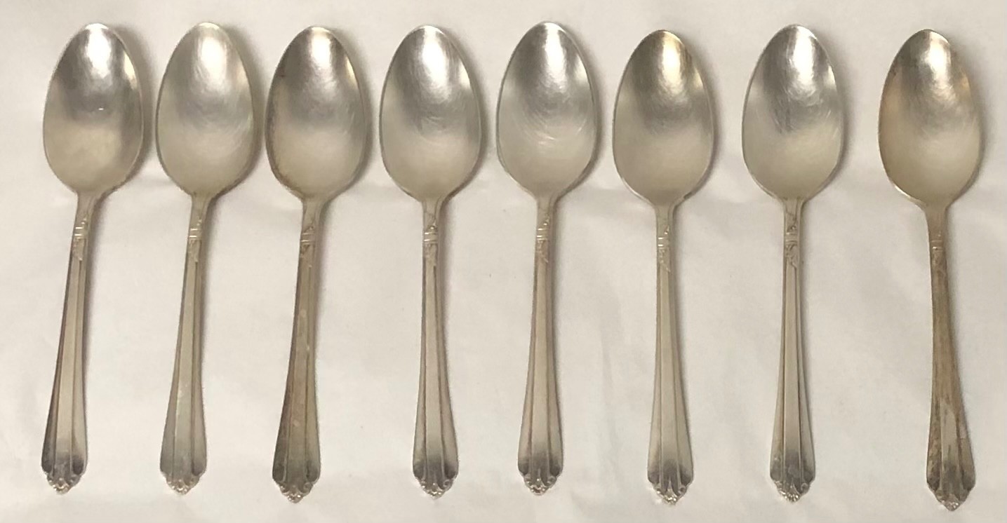 WM ROGERS STARLIGHT CLARIDGE SILVER PLATE INTERNATIONAL SILVER TEA SPOON LOT 8