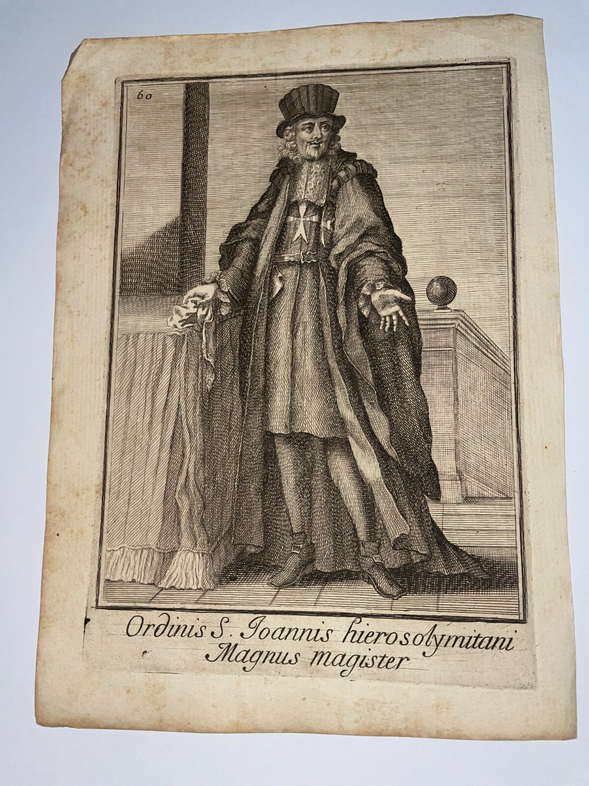 MALTA ORDINIS S JOANNIS 1741 BONNANI PHILIPPO ANTIQUE ENGRAVED PORTRAIT
