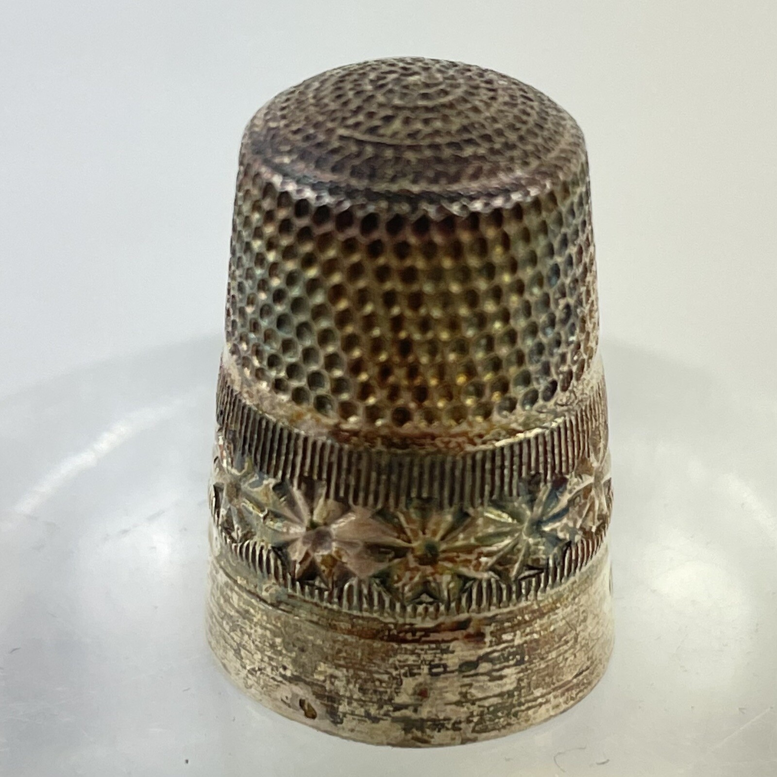 Antique Solid Silver Thimble Size 10 James Fenton 1921