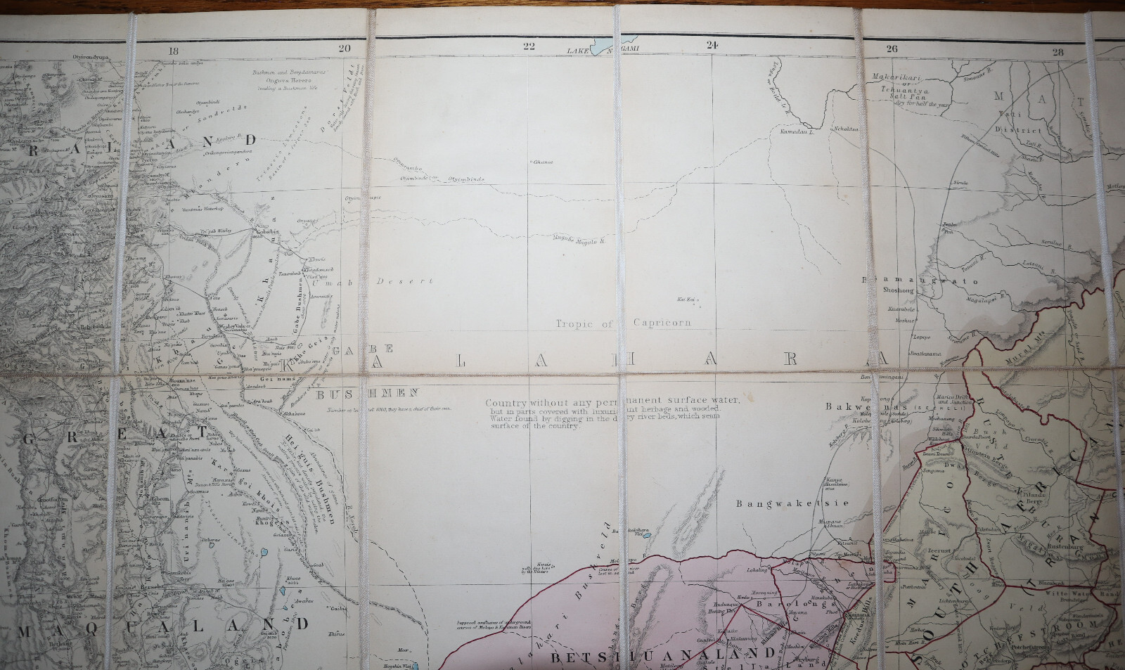 1885 Juta’s Map of South AFRICA Cape Colony Natal Zululand Large Folding Colour