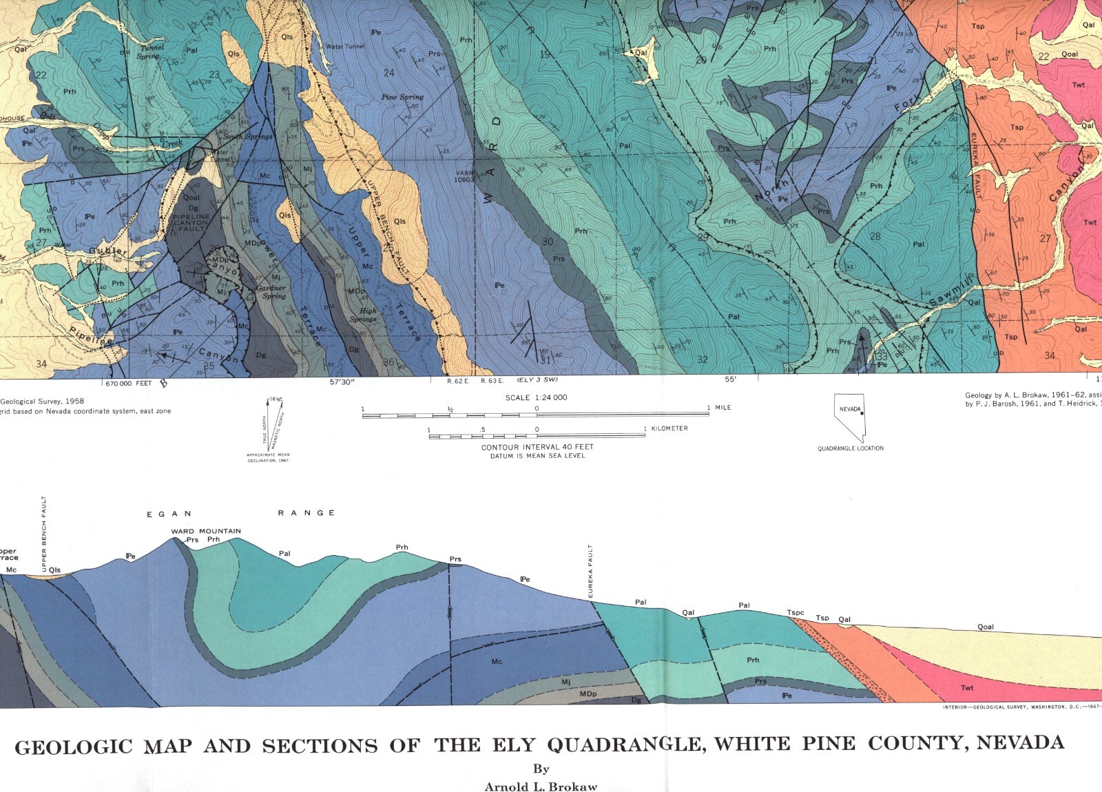 USGS Geologic Map: Ely Quadrangle, White Pine County, Nevada