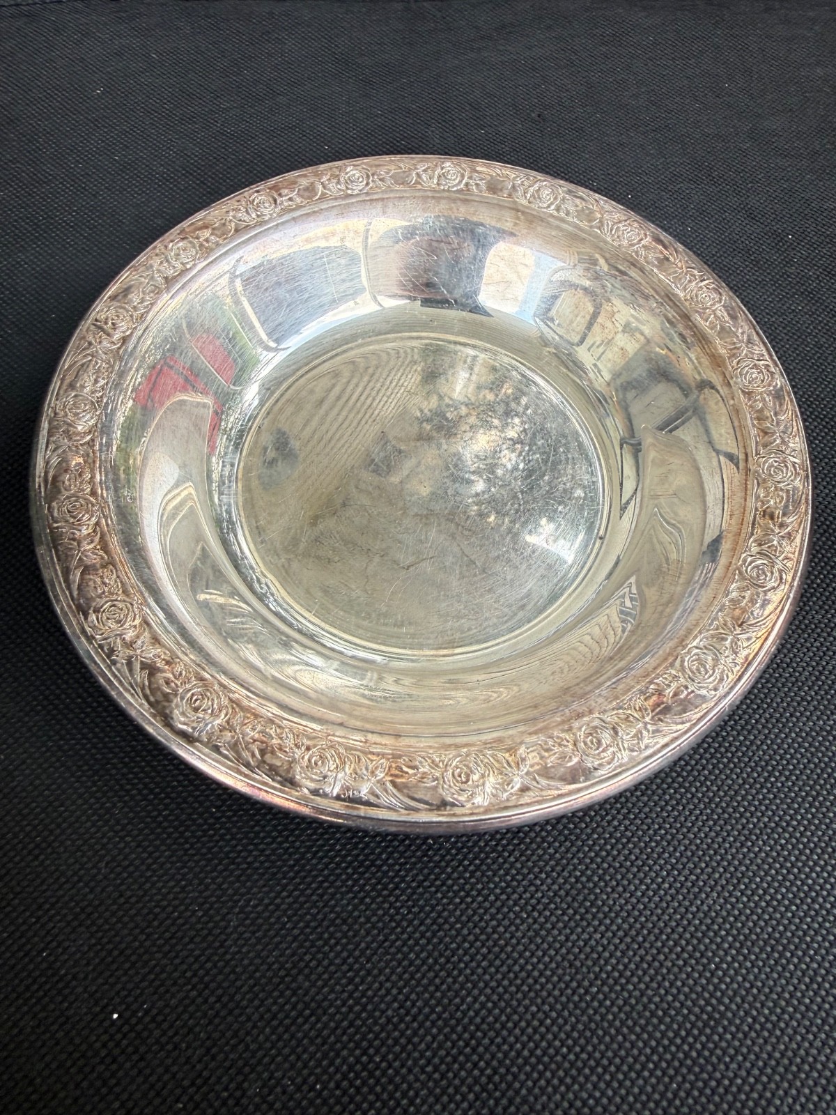 Reed & Barton Silver Plated Bowl, Classic Rose Design