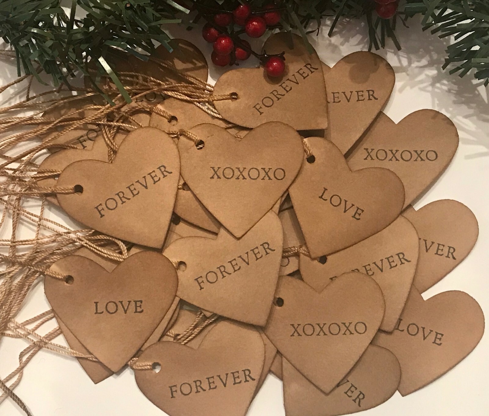 30 Heart 1-3/4″ Handmade Valentines Day Coffee Stained Primitive Gift Tags