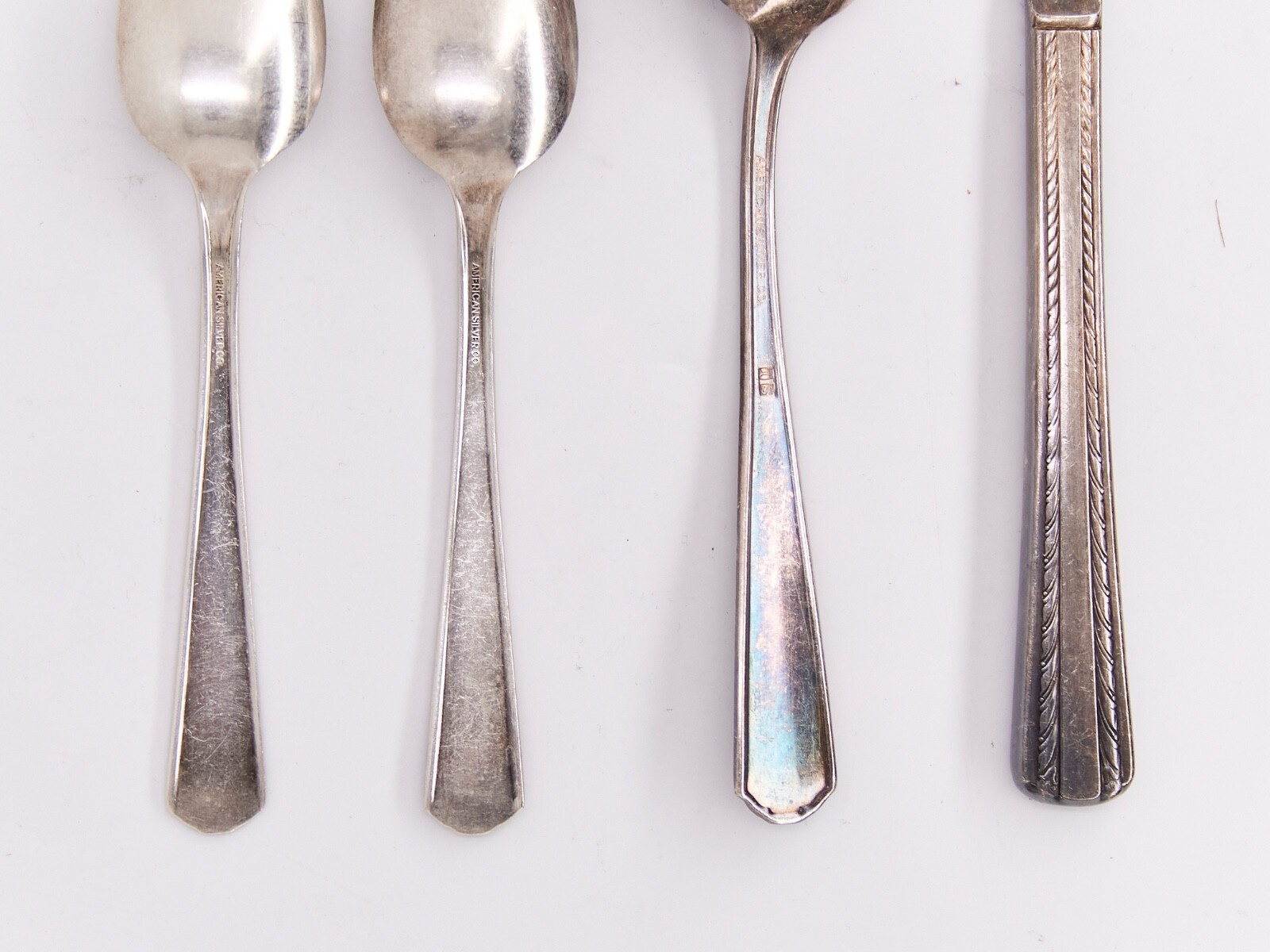 American Silver Co. 4 pc Flatware Set Camelot Harvest Spoon Knife PLATED SG11