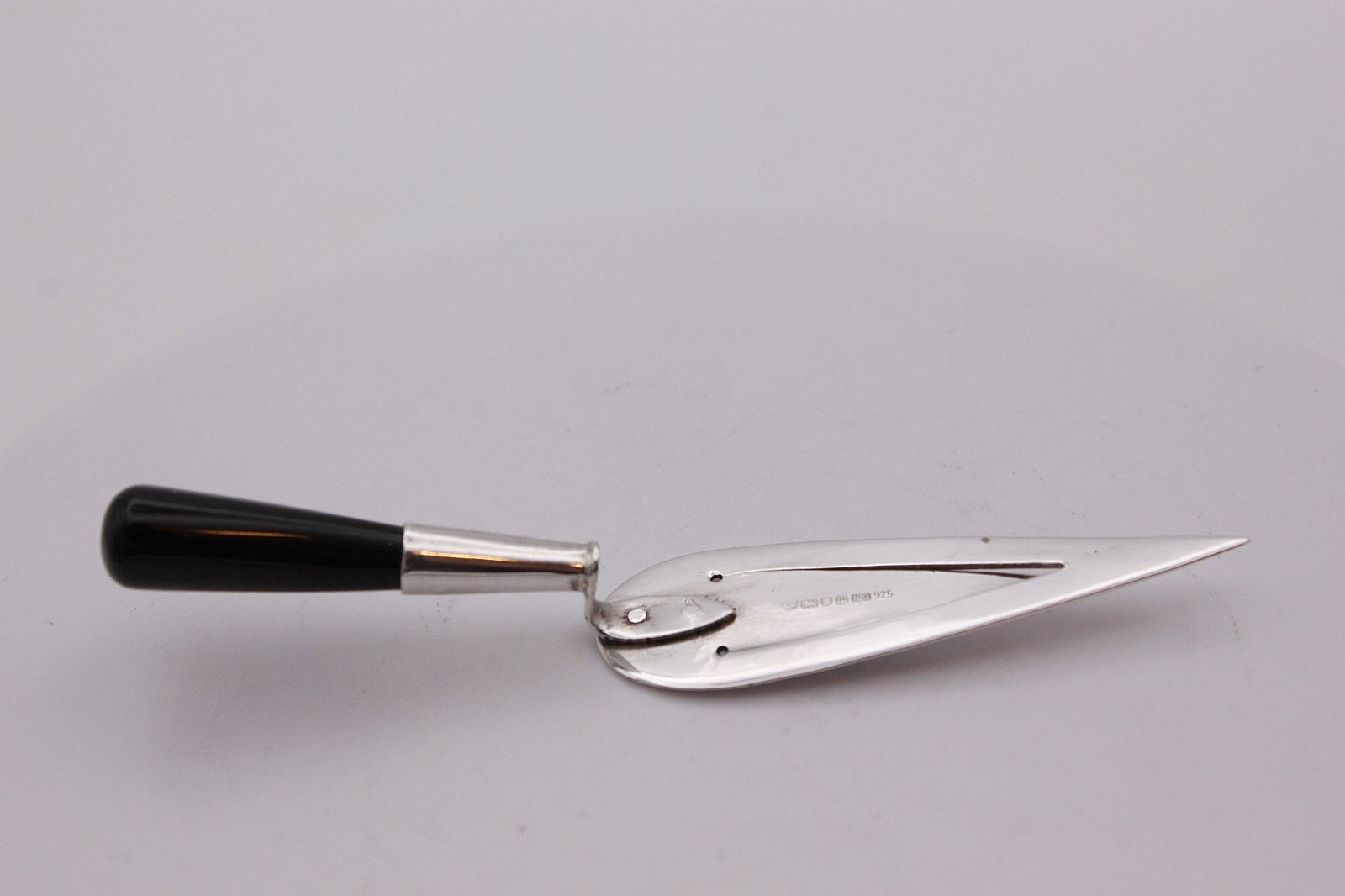 Sterling Silver Cased Trowel Shape Bookmark, London 1996