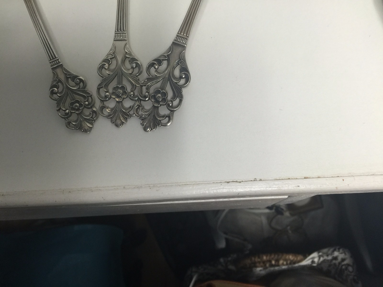 VIKING ROSE 830 SILVER 2 SERVING SPOONS AND FORK