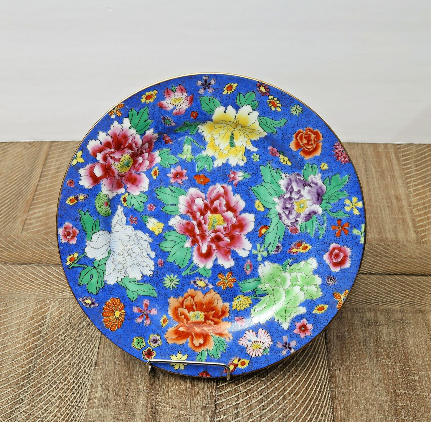 Porcelain China Peony Pattern Chinoiserie Plate