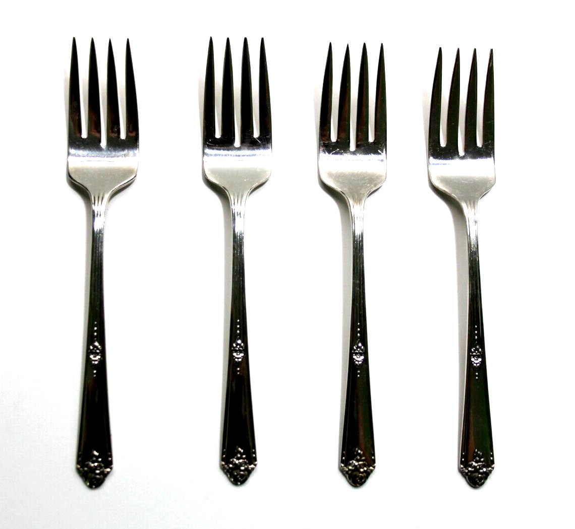 Oneida Tudor Plate 1948 Sweet Briar Pattern Salad Fork Set Of 4 Replacement 6.5