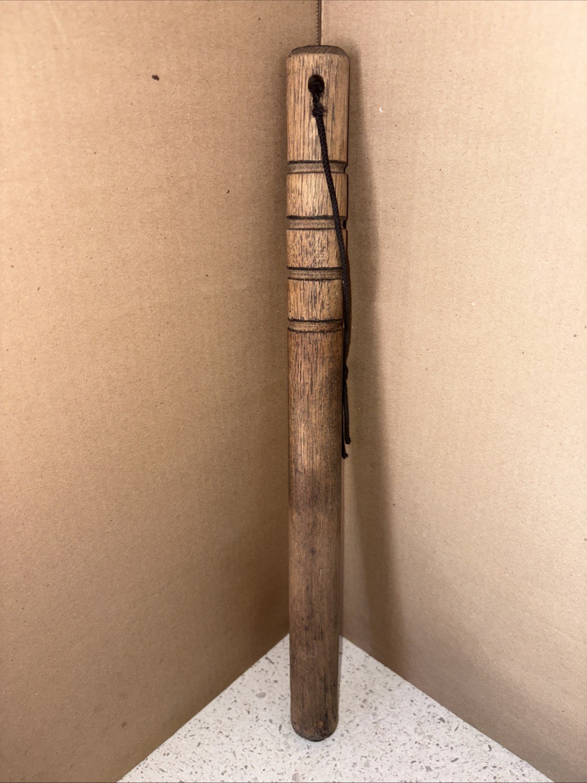 Vintage Wooden Baton Thumper For Decor Or Display 18 Inches Historical