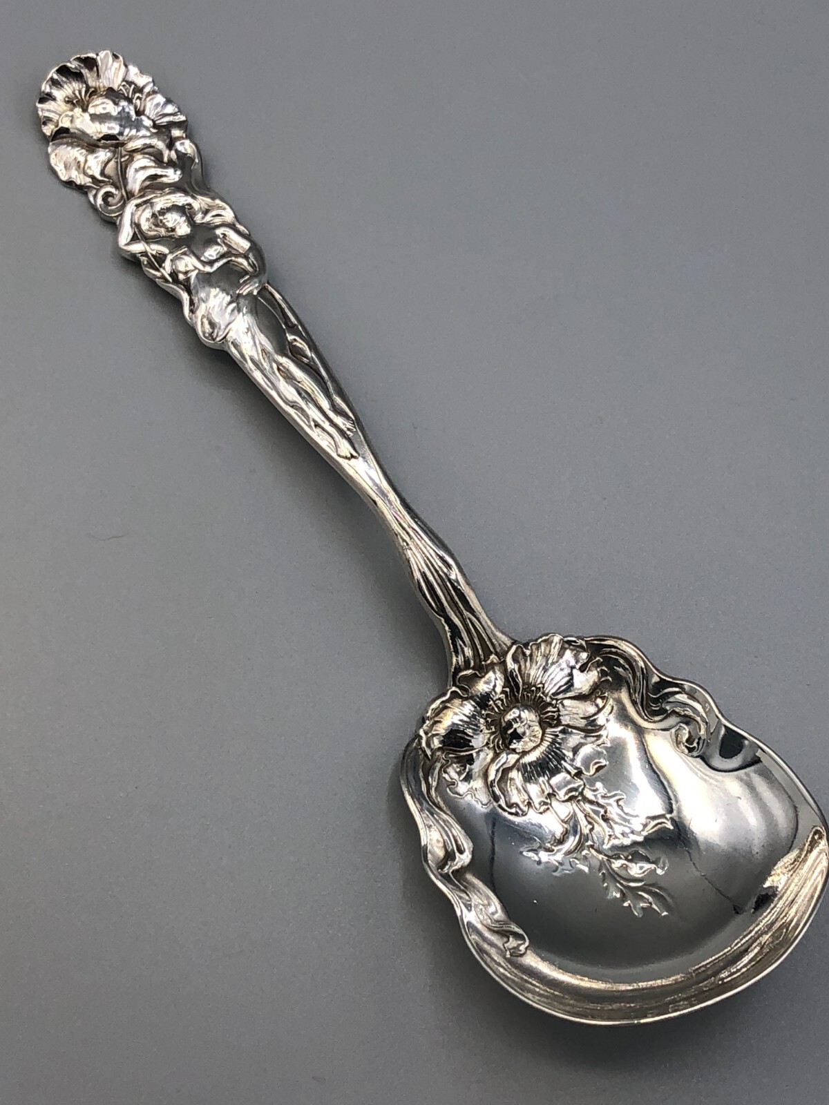 Raphael by Alvin Sterling Silver small Casserole / Preserve Spoon 7 3/8″