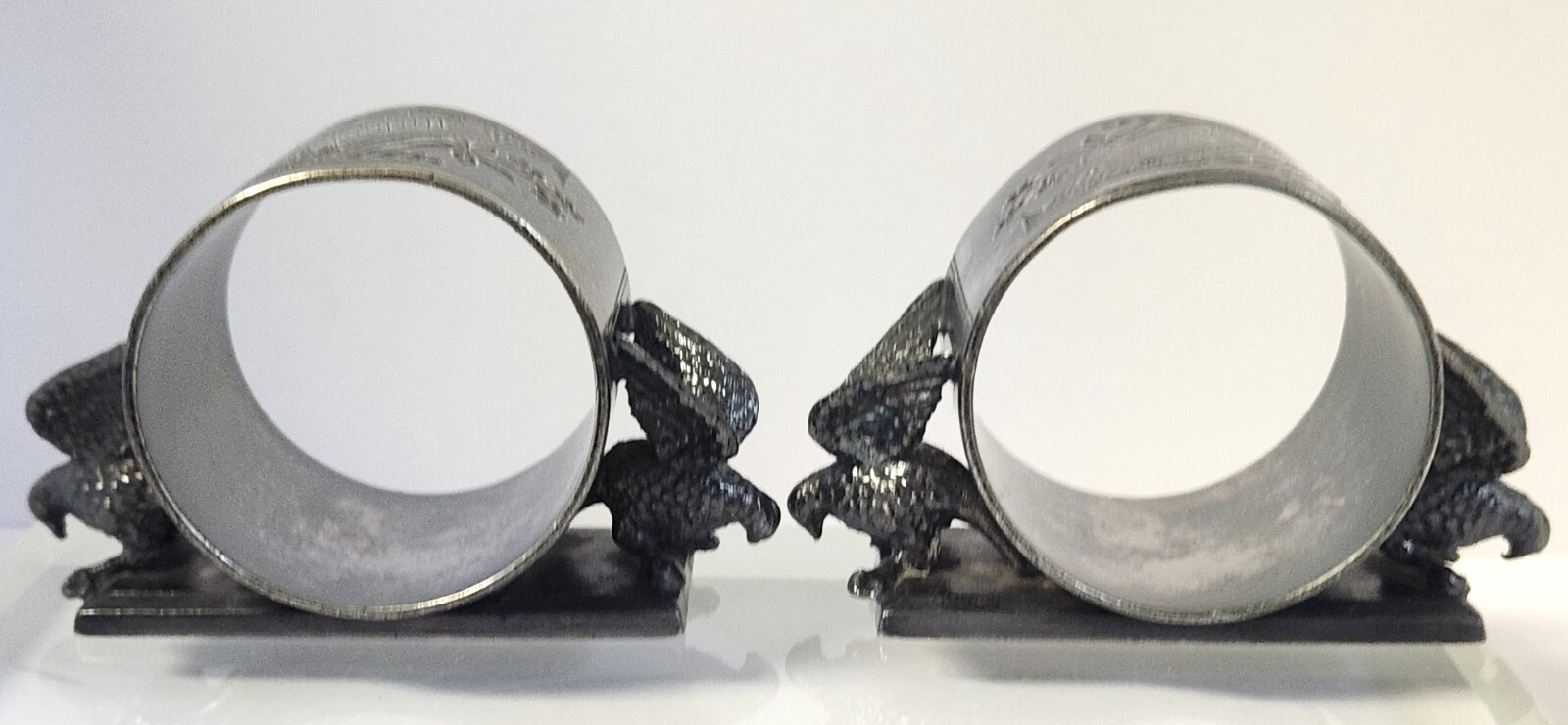 Victorian Napkin Ring Holders Silverplate Rogers Smith Co Monogram Michael Mary
