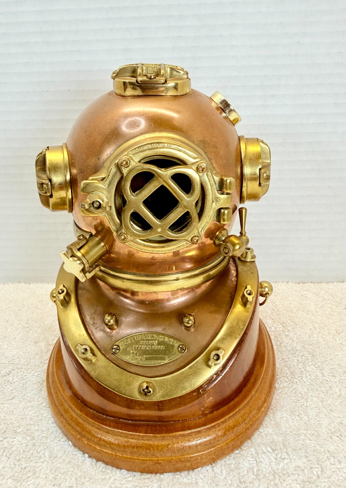 Vintage U.S. Navy Mark V Diving Helmet Replica Brass & Copper