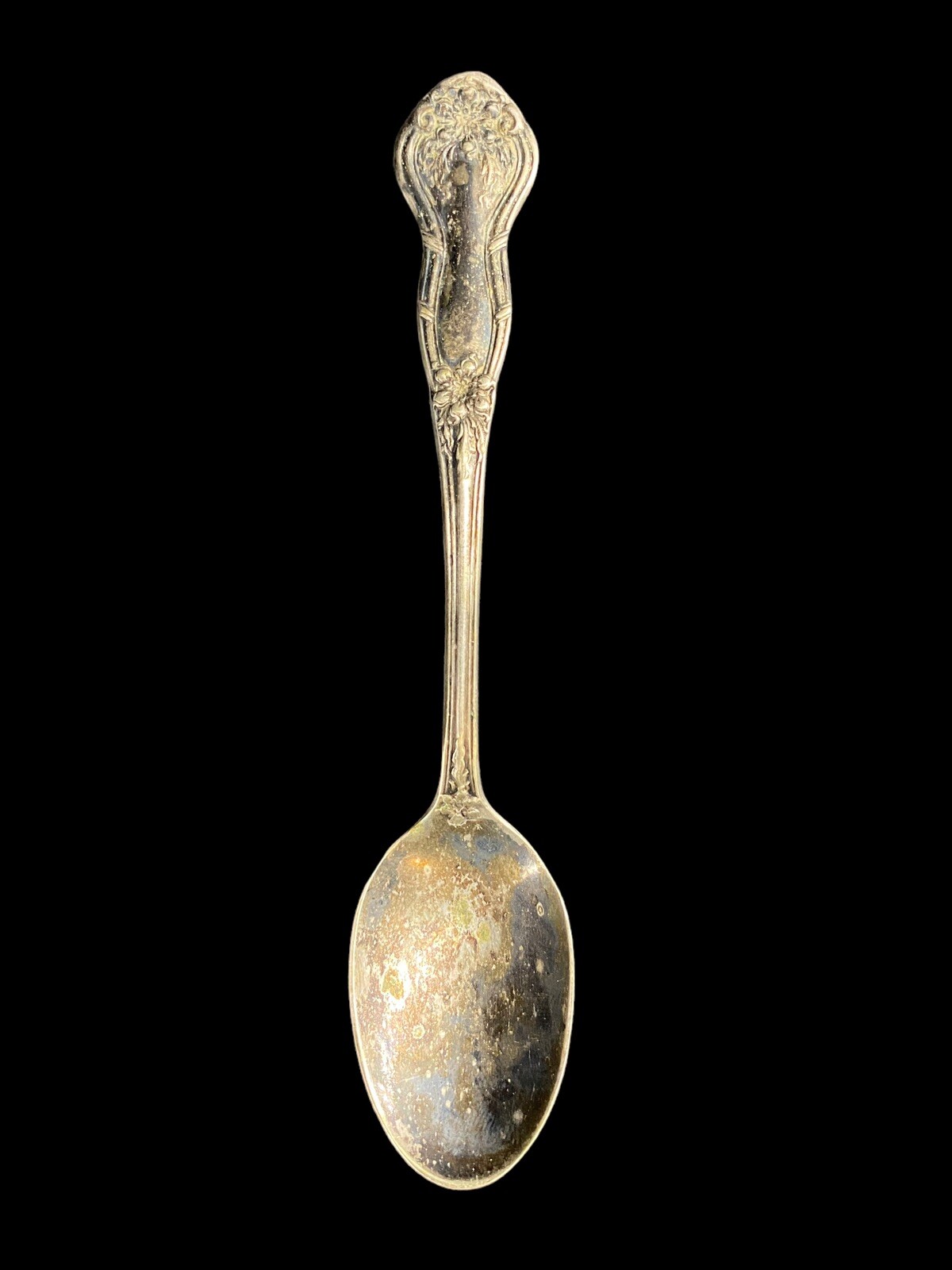 Antique WB MFG Co Silverplate Demitasse Spoon Floral