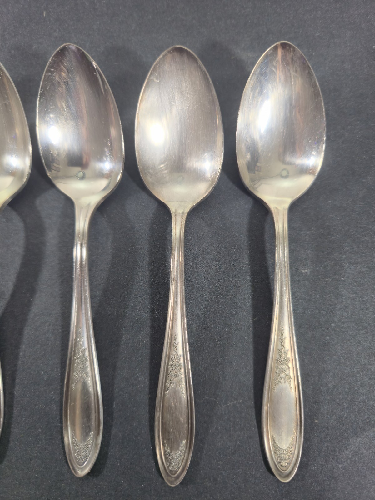 Oneida Community Silver Par Plate Dinner Spoons Set Of 6 Ardsley Pattern