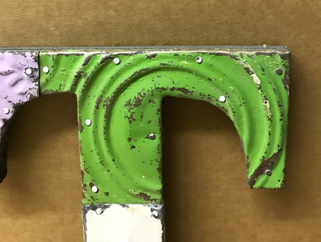Decorative Salvaged Tin Ceiling 8″ Patchwork Mix Color Letter T Metal 169-26B