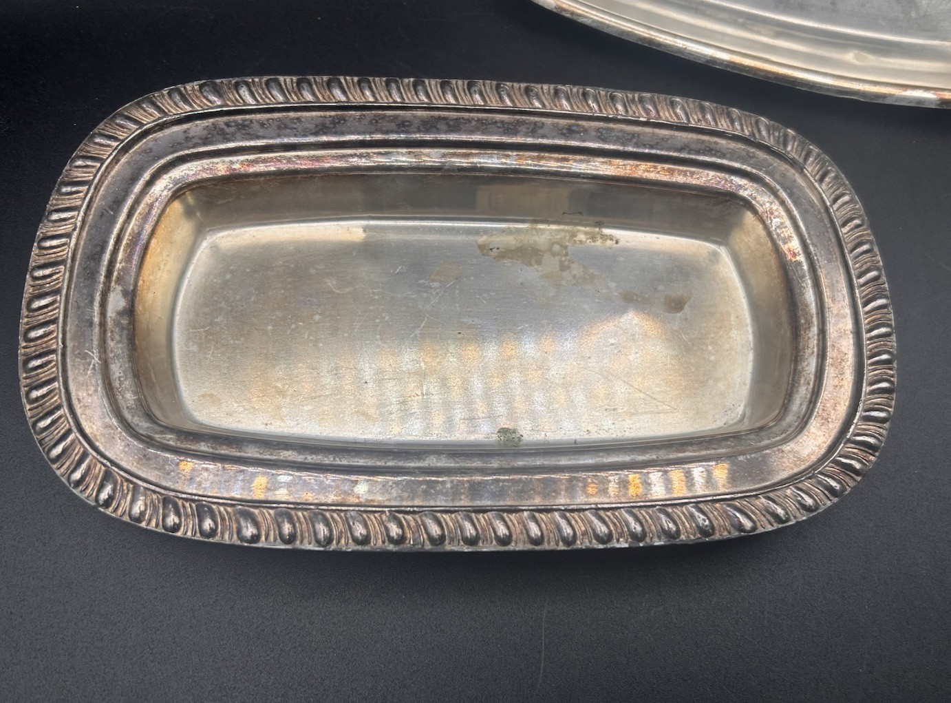 Vintage Silver plate Copper Butter Dish F.B. Rogers Silver Co. 1959 Rose Finial