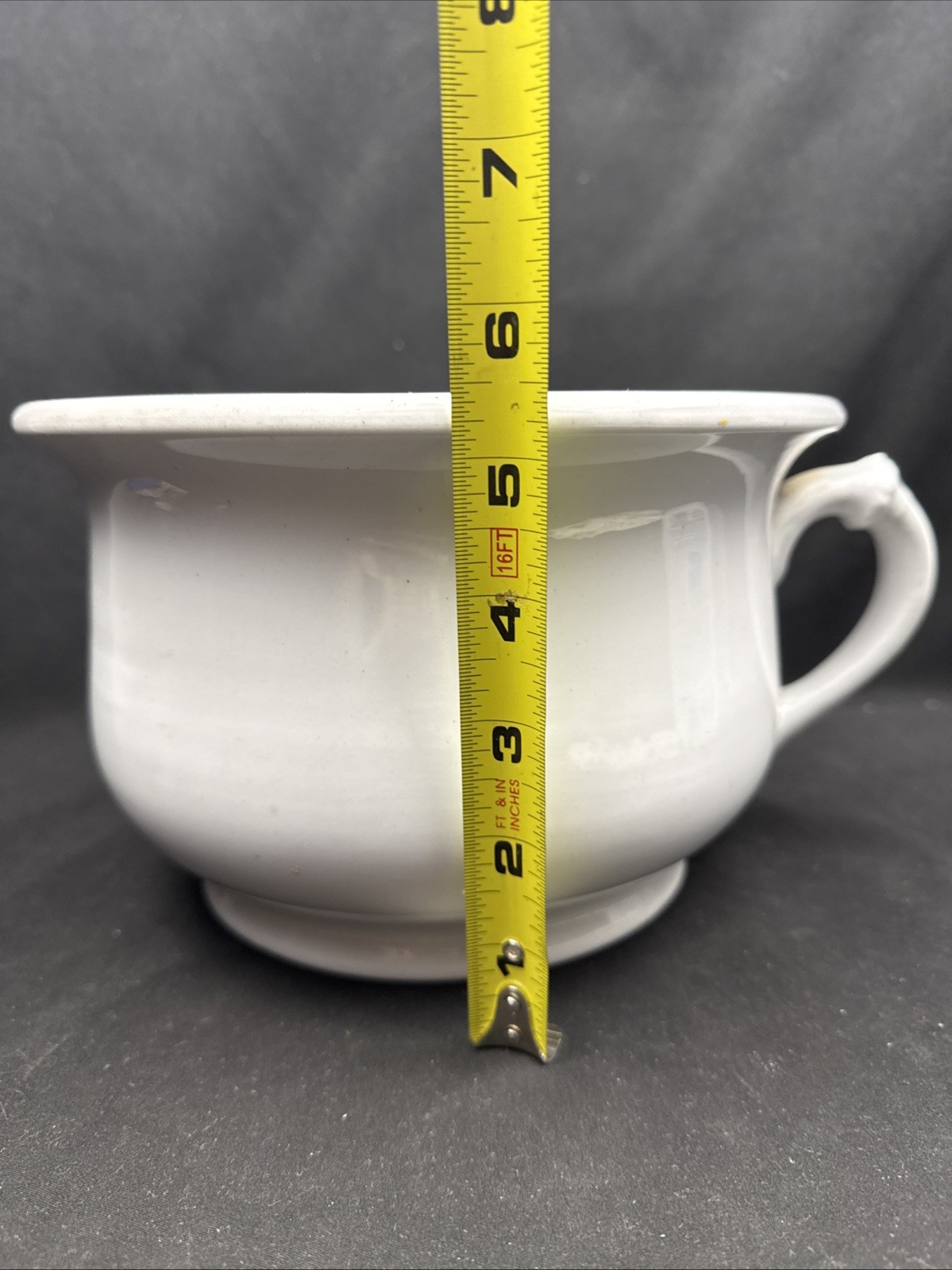WARRANTED IRONSTONE LARGE WHITE CHAMBER POT Antique SENATE T&R BOOT BURSLEM