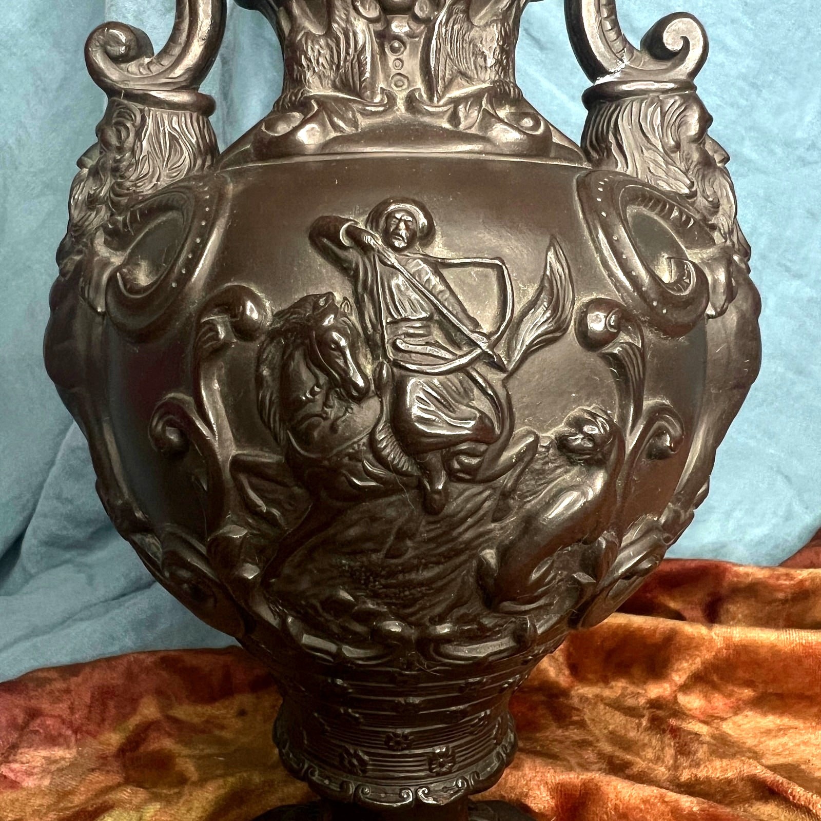 Antique Ferdinand Gerbing Witwe FGW Terracotta Vase 19th Century German Pottery